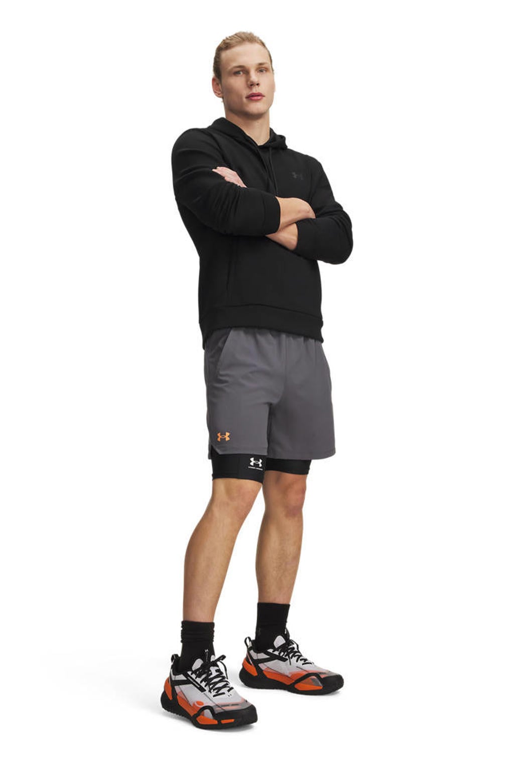 Under Armour sportshort grijs/oranje