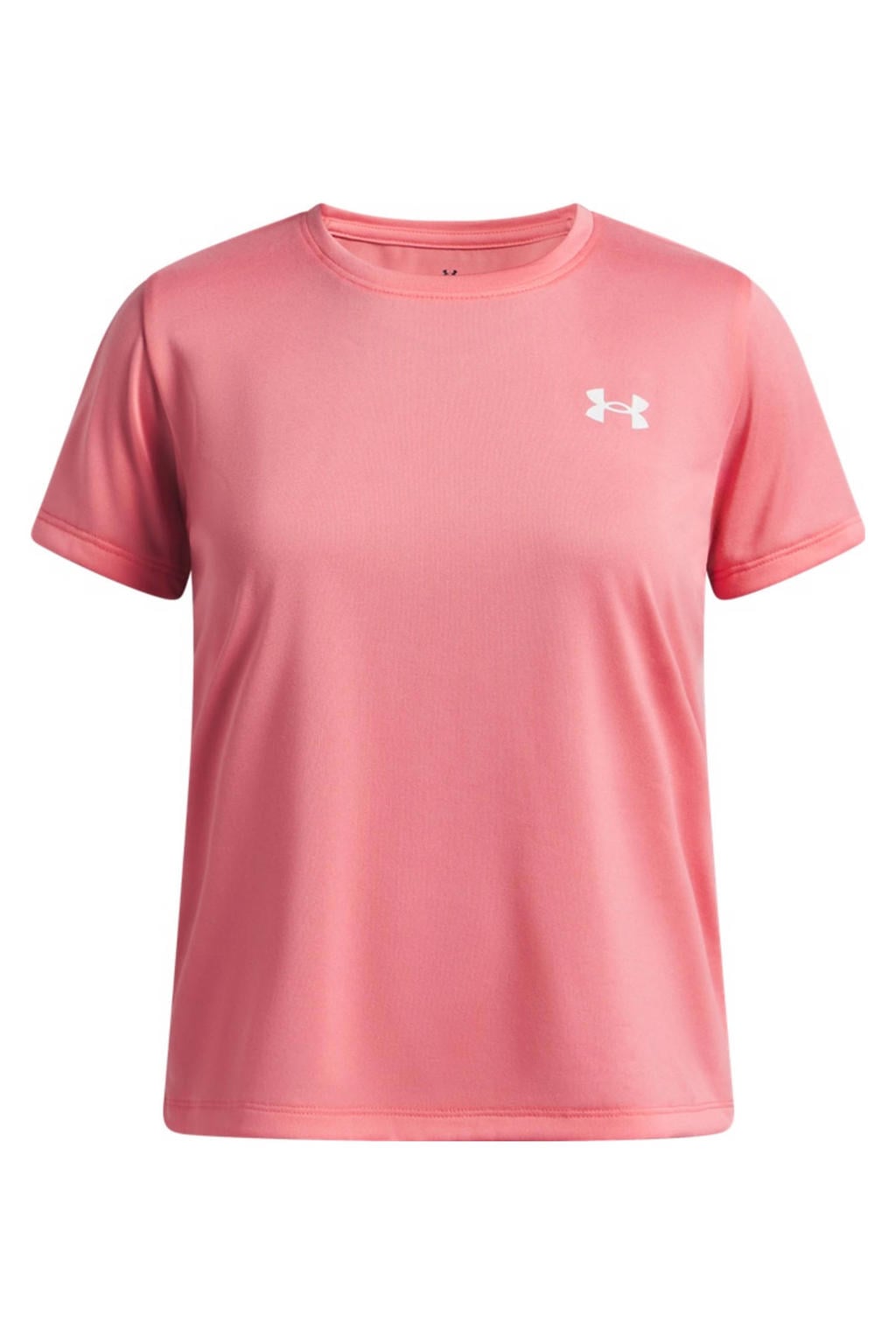 Roze jongens en meisjes Under Armour sportshirt van polyester met korte mouwen