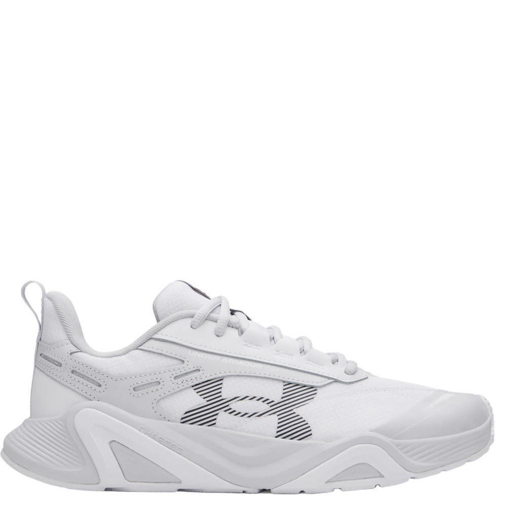 Wit en grijze heren Under Armour Charged Commit TR 5 fitness schoenen van mesh/voering: mesh/voetbed: eva met veters