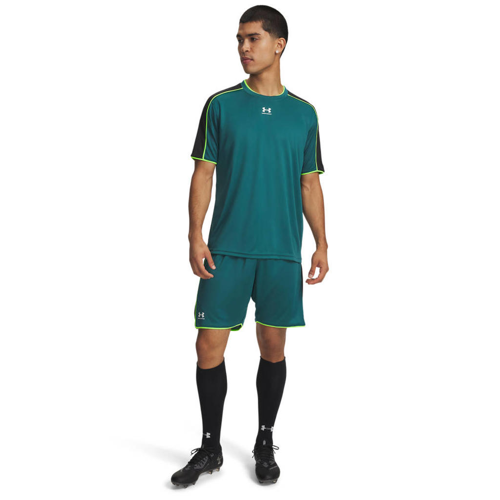 Petrolkleurige heren Under Armour voetbalbroek van polyester