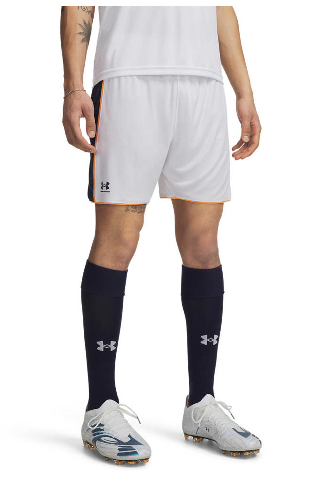 Witte heren Under Armour voetbalshort van polyester