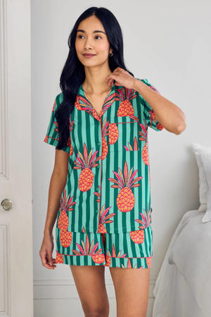 shortama turquoise/groen/oranje