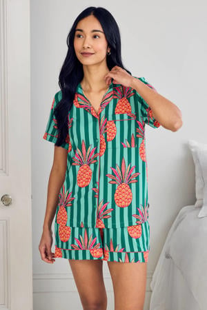 shortama turquoise/groen/oranje