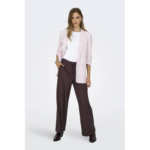 JDY wide leg high waist casual broek donkerrood afbeelding