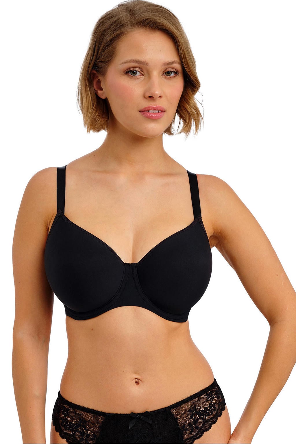 Freya voorgevormde T-shirt-bh met beugel Essentially Smooth zwart