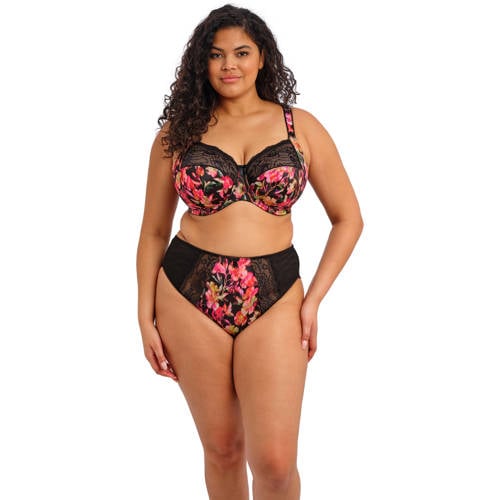 Elomi high leg slip Morgan zwart/rood afbeelding
