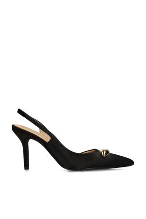 satijnen slingback pumps zwart