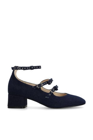 Mary Jane's denim pumps donkerblauw