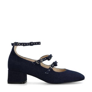 Mary Jane's denim pumps donkerblauw