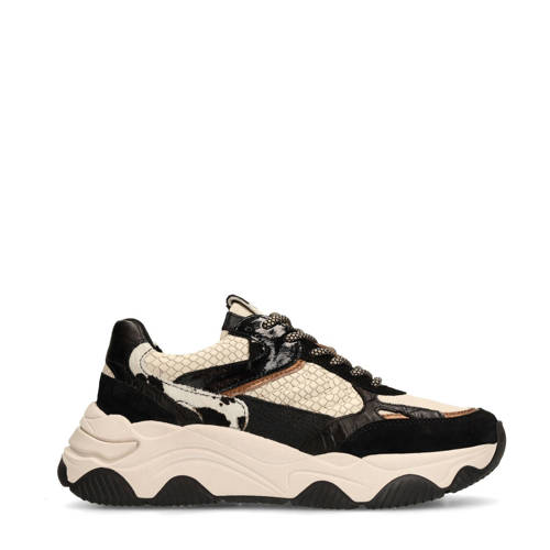 Sacha chunky leren sneakers zwart/ecru afbeelding