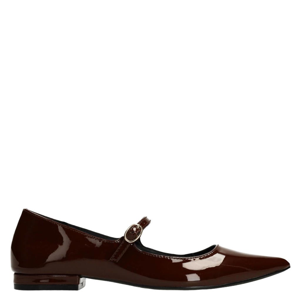 Bruine dames Sacha Mary Jane's lak loafers van synthetisch materiaal met gesp