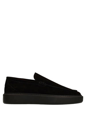 suède loafers zwart