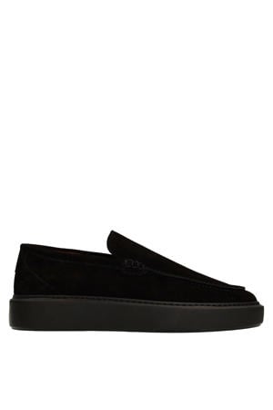 suède loafers zwart