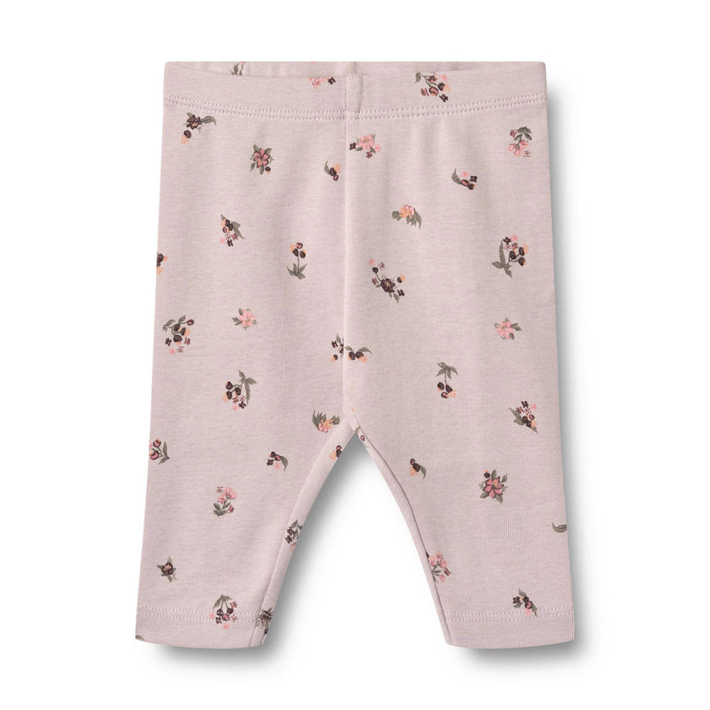 Lichtroze meisjes Wheat regular gebloemde casual broek van katoen