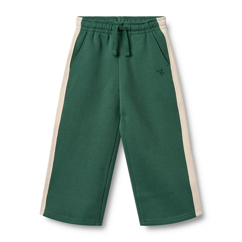 Groene jongens Wheat relaxed casual broek van katoen met regular waist, elastische tailleband en effen