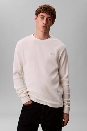 longsleeve met ingebreid patroon ecru