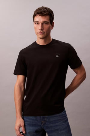 regular T-shirt zwart