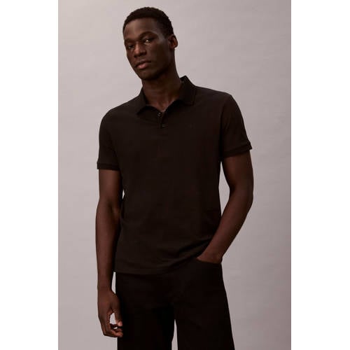 CALVIN KLEIN JEANS Rechtvallend polo zwart afbeelding