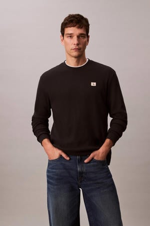 longsleeve met ingebreid patroon zwart