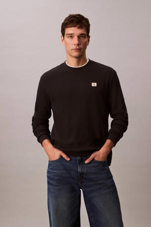 longsleeve met ingebreid patroon zwart