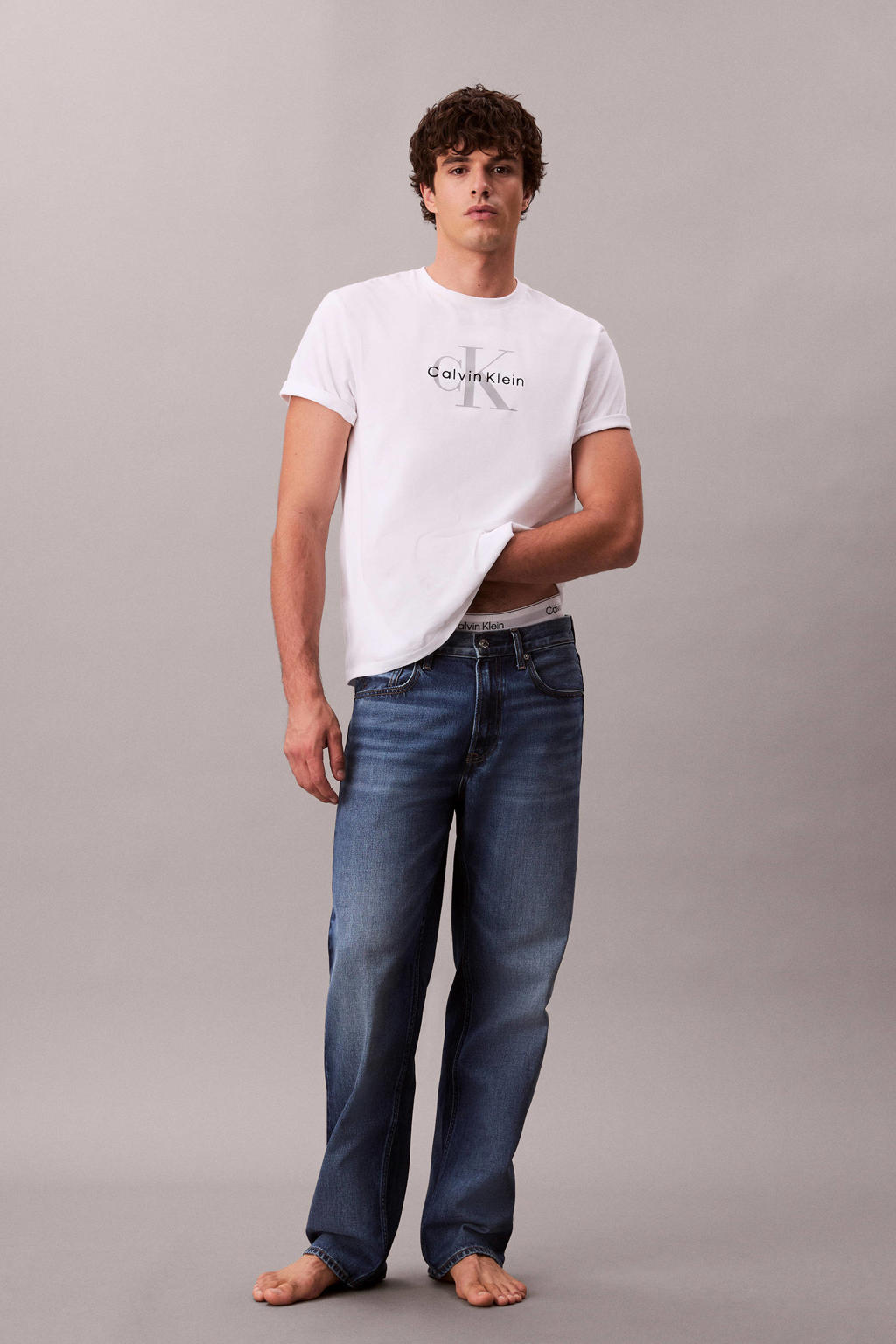 CALVIN KLEIN JEANS straight leg jeans dark blue denim
