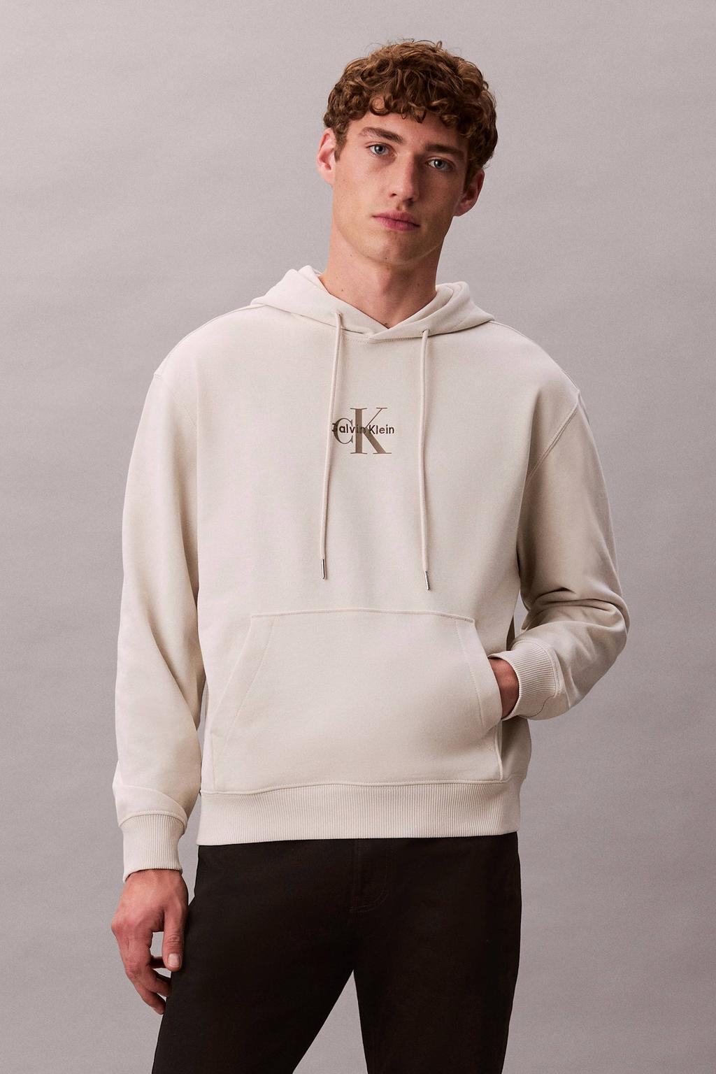 CALVIN KLEIN JEANS hoodie ecru