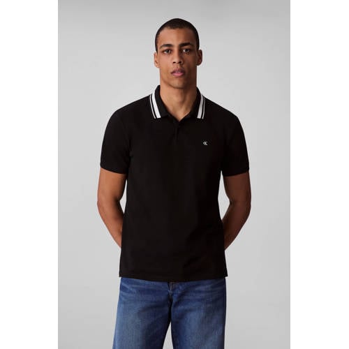 CALVIN KLEIN JEANS regular polo zwart afbeelding