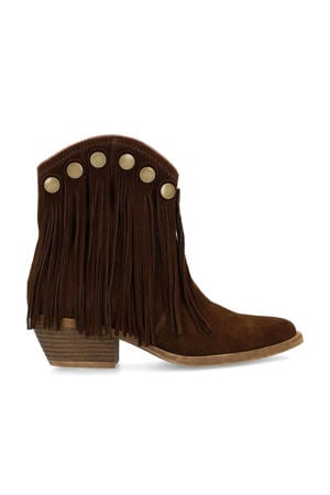 suède cowboylaarzen donkerbruin
