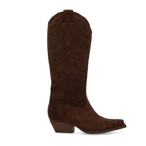 suède cowboylaarzen donkerbruin