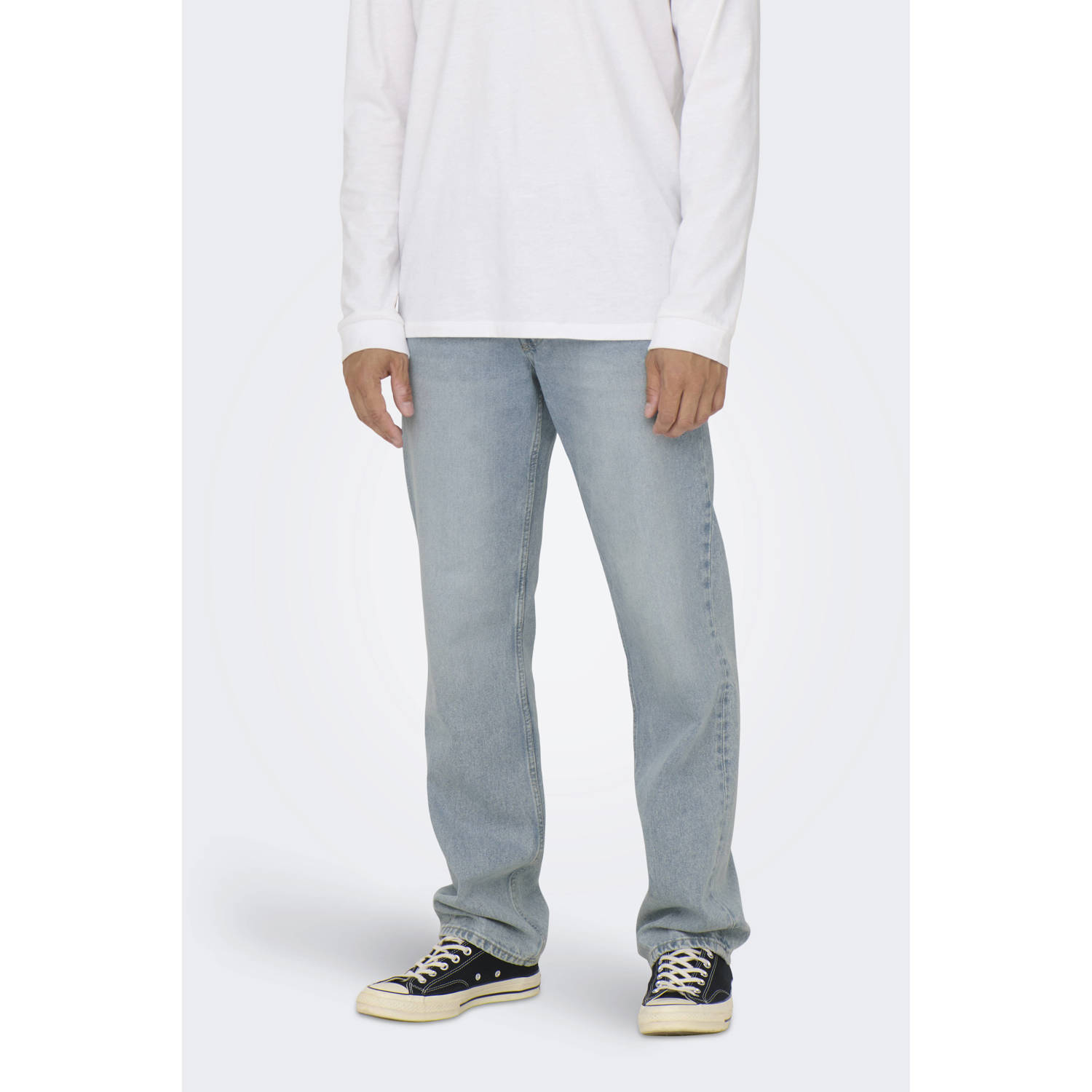 ONLY & SONS ONSEDGE straight leg jeans light blue denim