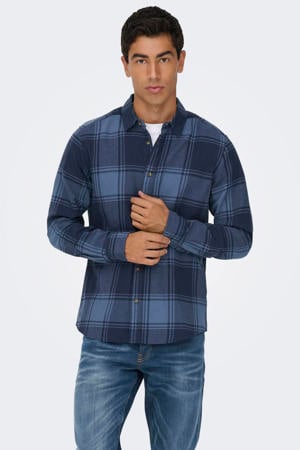 casual overhemd blauw