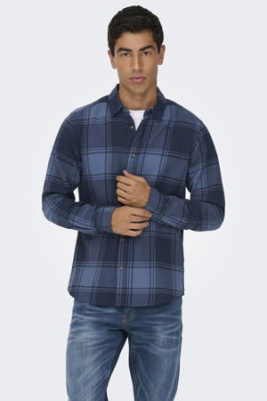 casual overhemd blauw