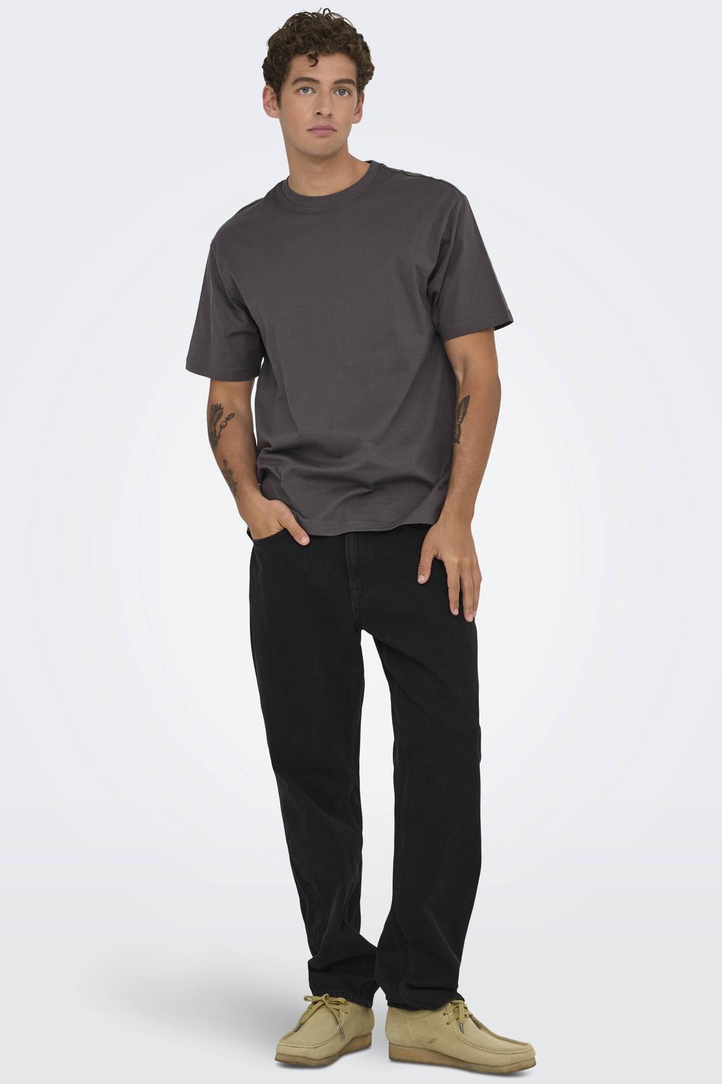 ONLY & SONS ONSEDGE straight leg jeans washed black