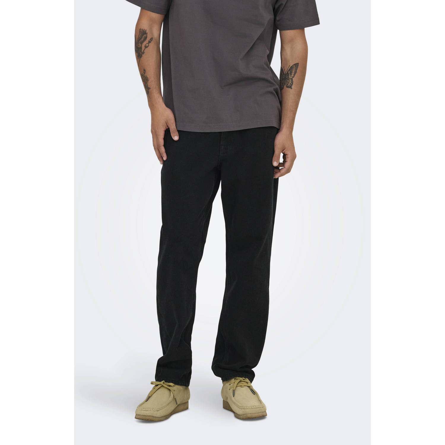 ONLY & SONS ONSEDGE straight leg jeans washed black