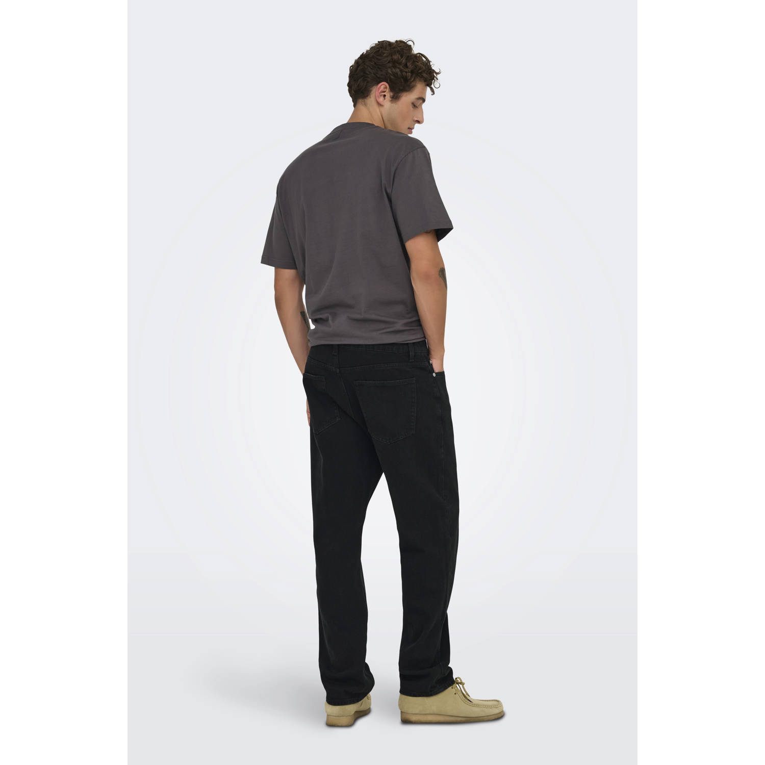 ONLY & SONS ONSEDGE straight leg jeans washed black