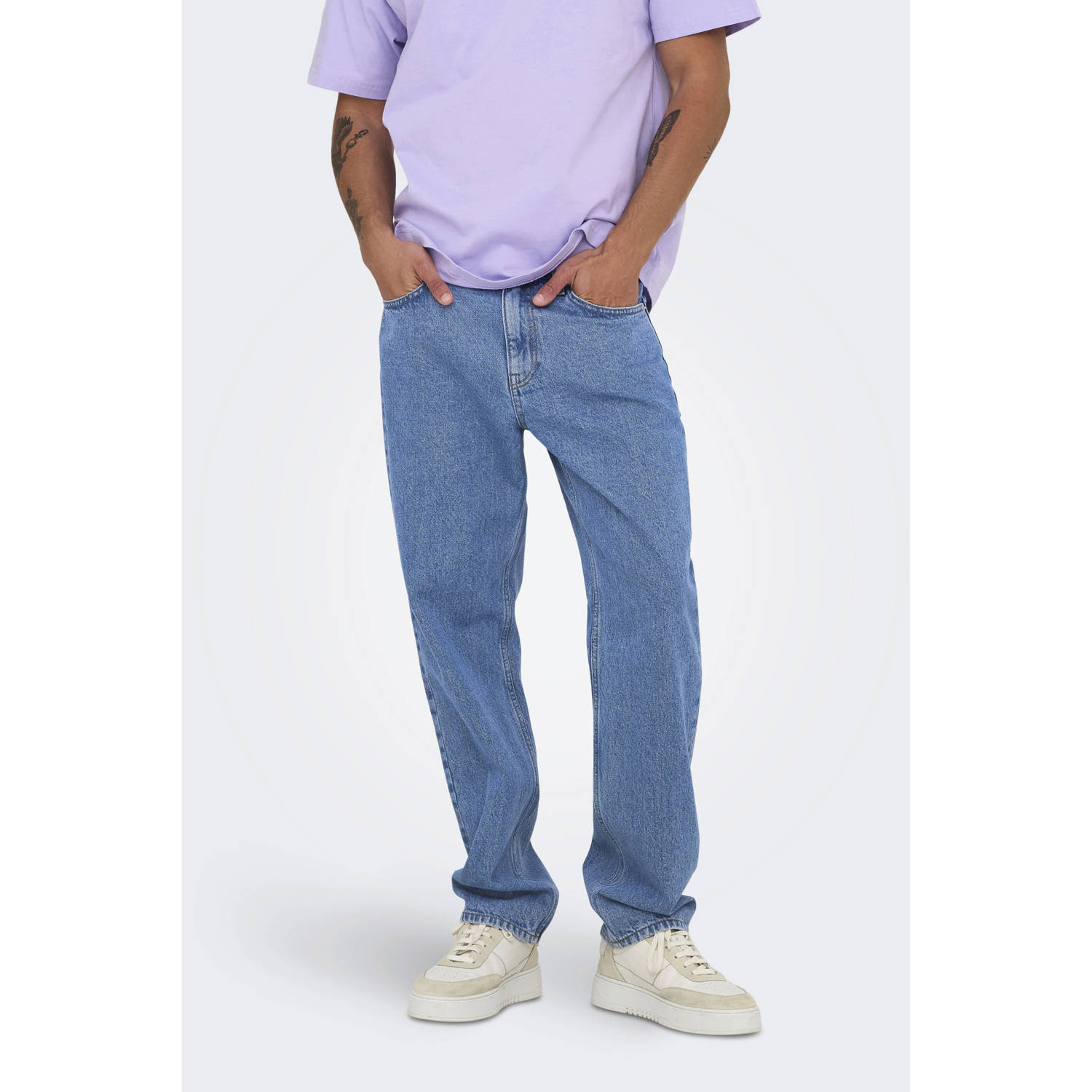 ONLY & SONS ONSEDGE straight leg jeans medium blue denim