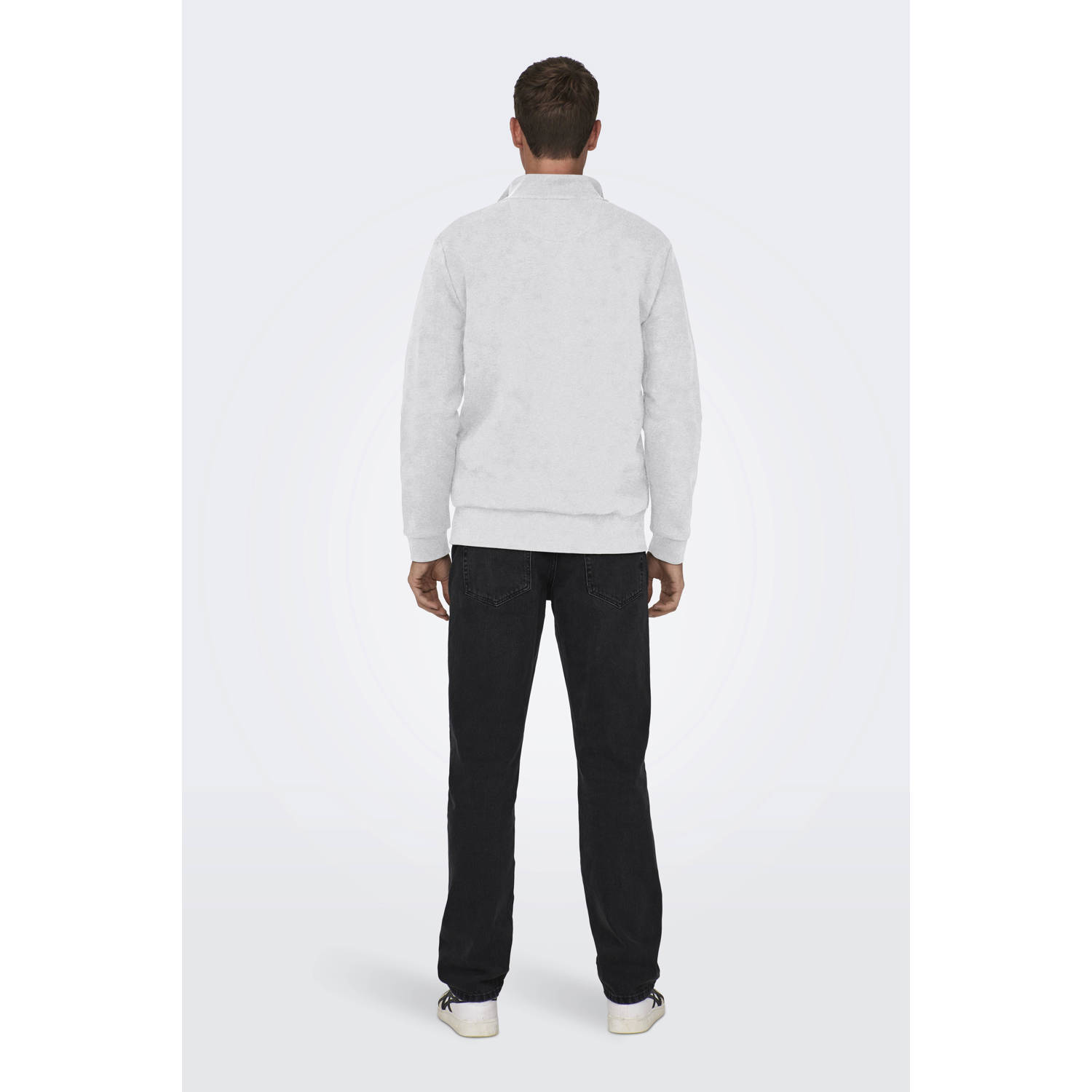 ONLY & SONS sweater lichtgrijs