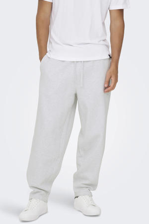 wide leg joggingbroek lichtgrijs