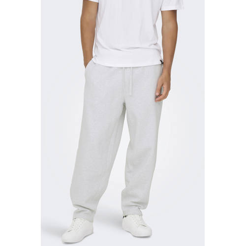 ONLY & SONS wide leg joggingbroek lichtgrijs afbeelding