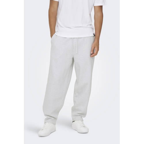 ONLY & SONS wide leg joggingbroek lichtgrijs afbeelding