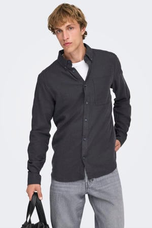 casual overhemd zwart
