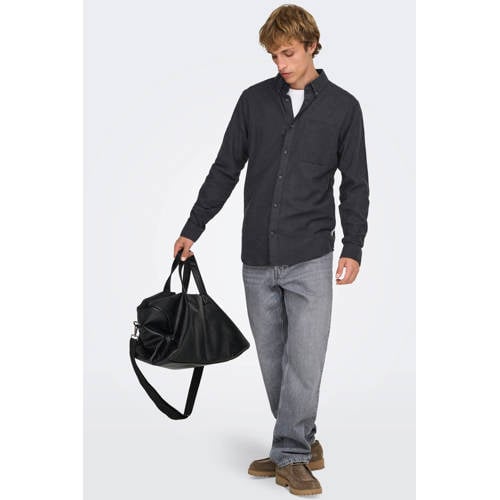 ONLY & SONS casual overhemd zwart afbeelding