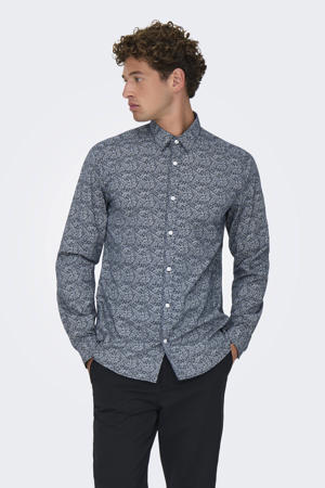 casual overhemd blauw