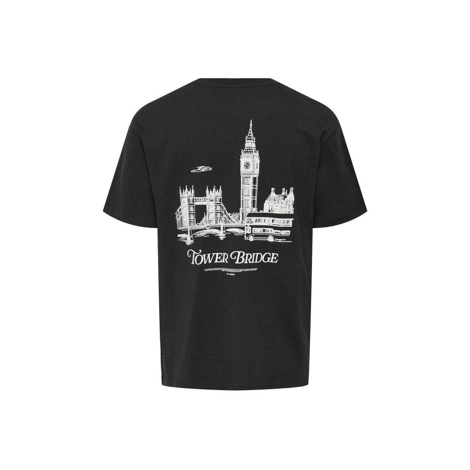 ONLY & SONS relaxed T-shirt zwart
