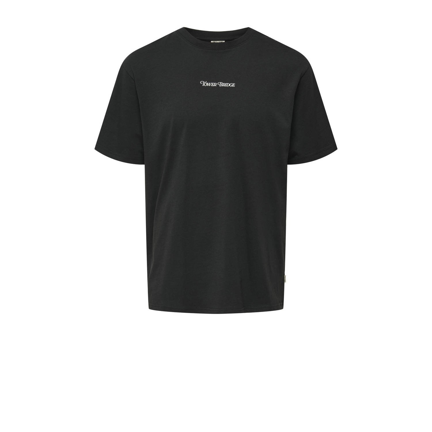 ONLY & SONS relaxed T-shirt zwart
