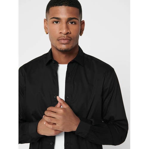 ONLY & SONS zakelijk overhemd zwart afbeelding