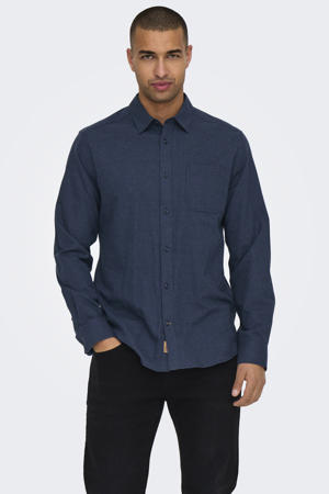 casual overhemd donkerblauw