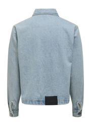thumbnail: Light blue denim heren ONLY & SONS spijkerjas van denim met effen, lange mouwen, klassieke kraag en knoopsluiting