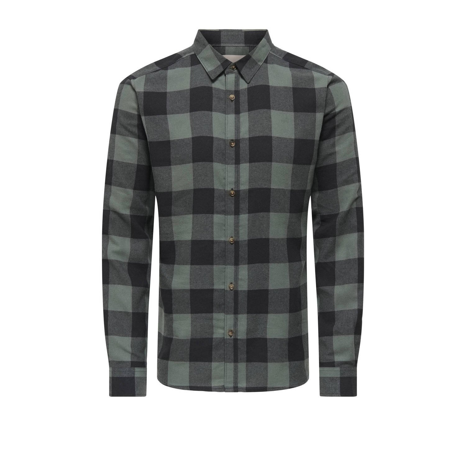 ONLY & SONS casual overhemd groen