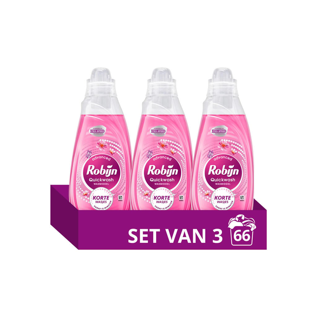 Robijn Advanced Quickwash Sunset Bloom vloeibaar wasmiddel - 3 x 22 wasbeurten - 66 wasbeurten